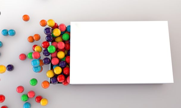 Gumballs in a white box - Photo, Image