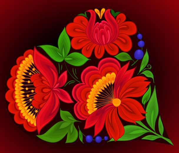 Fondos florales, corazón
 - Vector, Imagen