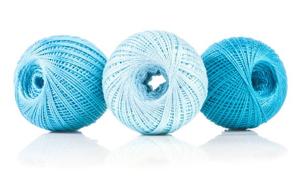 Bolas de hilo de algodón azul
 - Foto, imagen