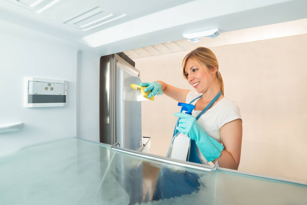 Woman Cleaning Refrigerator - Foto, Imagem