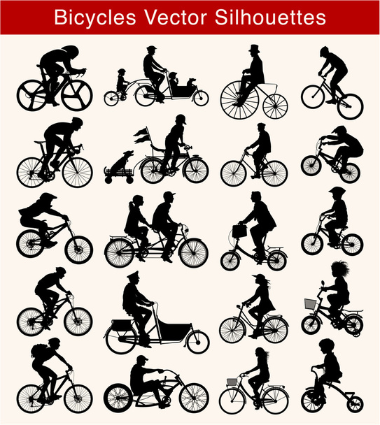 Cycling Vector Silhouettes - Vector, Image