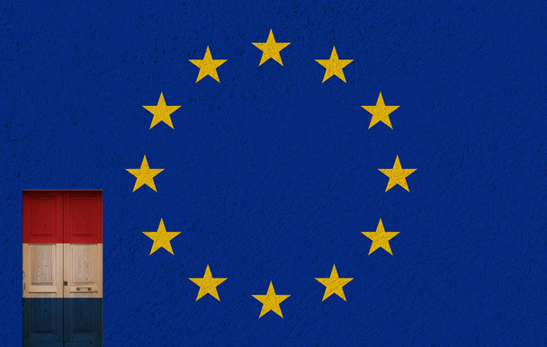 Nederlandse deur, Europese Unie en 2017 politieke verkiezingen - Foto, afbeelding