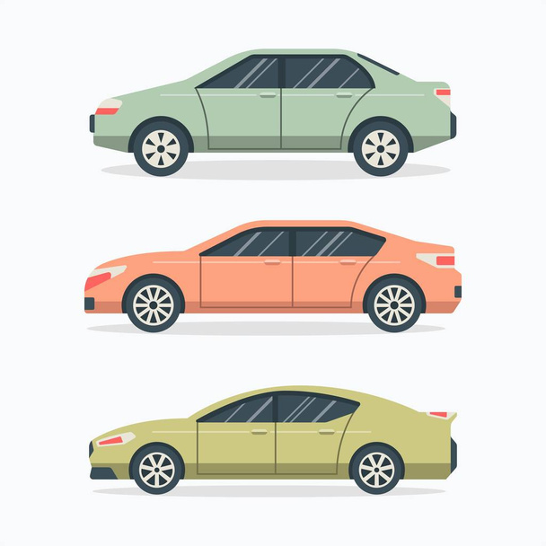 Flat Car Collection. - Vector, Image