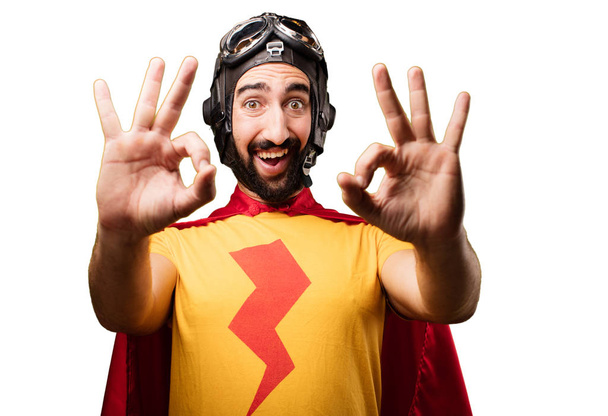 crazy super hero with okay sign - Valokuva, kuva