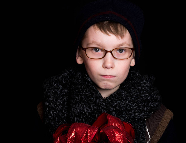 boy nerd with red bow - Φωτογραφία, εικόνα