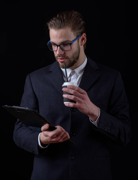thoughtful business man in suit - Фото, зображення