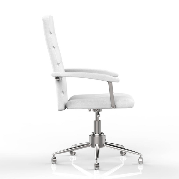 silla de oficina blanca sobre fondo blanco
 - Foto, Imagen