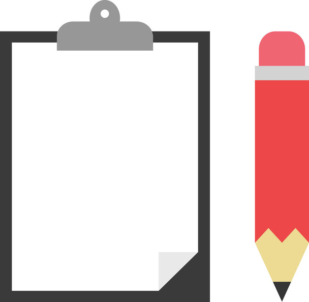 Clipboard with paper and pencil - Vector, Image