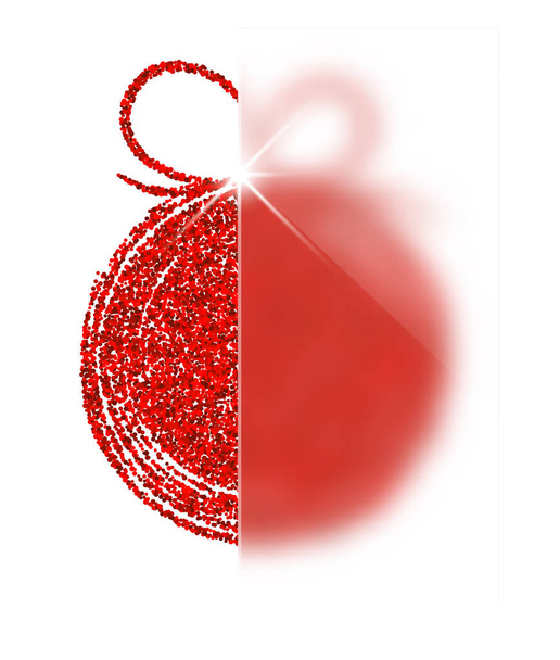 Christmas ball greeting card - Vector, Imagen