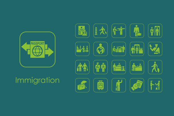 immigration simple icons - Vector, Image