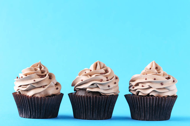 Tasty birthday cupcakes  - Фото, зображення