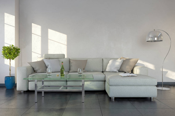 3D zobrazování - interiér moderního obývacího pokoje - Fotografie, Obrázek