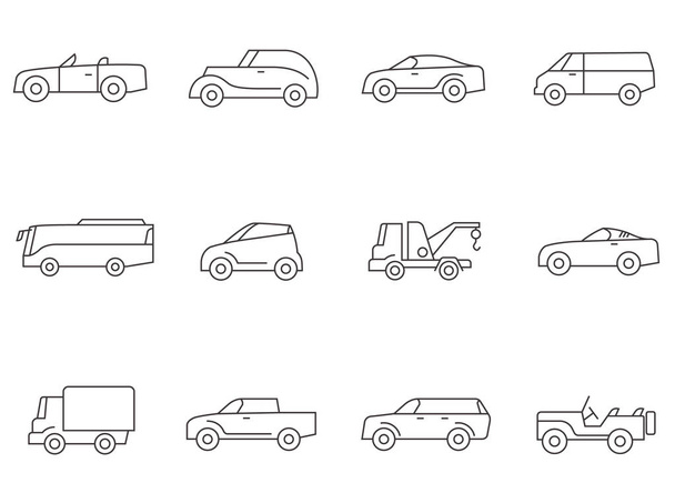 Car icons set - Vector, Image