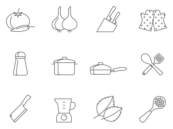 icônes de cuisson ensemble  - Vecteur, image