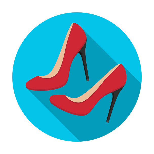 Shoes with stiletto heel icon in flat style isolated on white background. France country symbol stock vector illustration. - Вектор, зображення