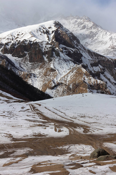 Georgian Mount Kazbek in winter - Фото, изображение