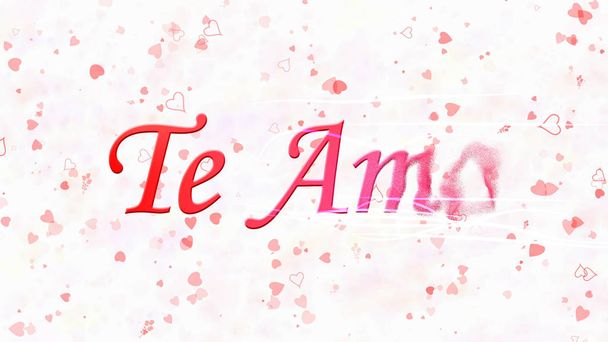 "I Love You "tekst w języku portugalskim i hiszpańskim" te AMO "zamienia się w du - Zdjęcie, obraz