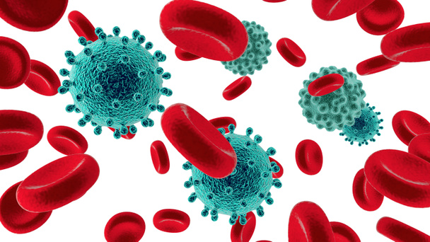 Virus de la sangre 3D render
 - Foto, Imagen