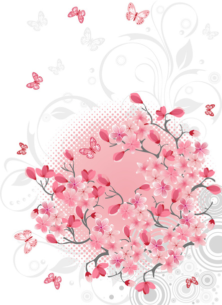 Cherry blossom background - Vector, Imagen