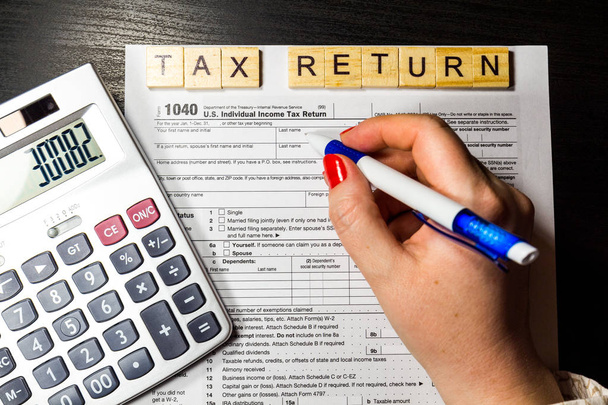 individual income tax return blank - Photo, Image