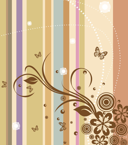 Retro floral background - Vector, afbeelding