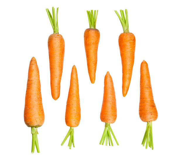 ripe carrots on white - Photo, image
