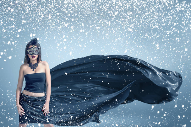 Snow winter fashion woman portrait - Photo, image