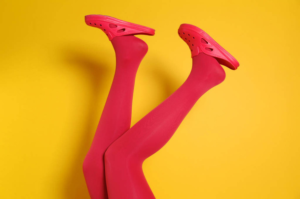 woman legs in color tights - Foto, immagini