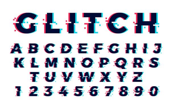 distorted glitch font - Vector, Imagen