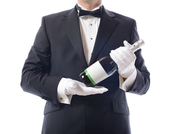 tuxedo presenting champagne - Zdjęcie, obraz