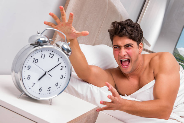 man having trouble waising in the morning - Фото, изображение