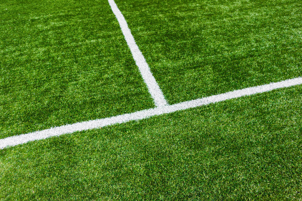 Lines on soccer football field - Foto, afbeelding