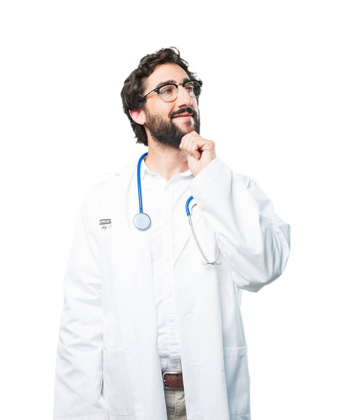 young funny doctor thinking - 写真・画像