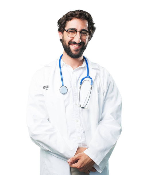 young funny doctor in success pose - Фото, изображение