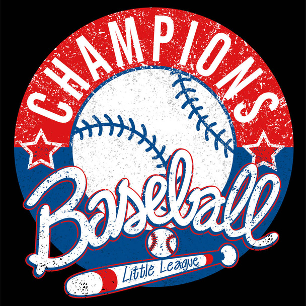Ligue des champions de baseball emblème en détresse
 - Vecteur, image
