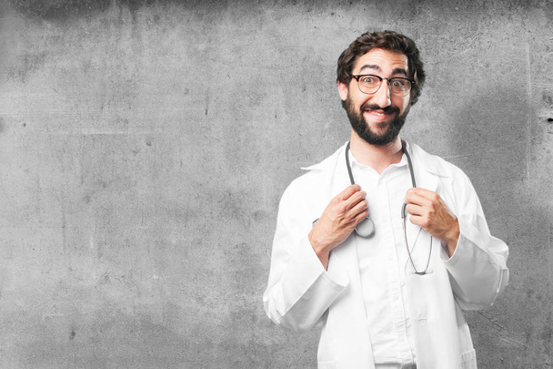 young funny doctor in success pose - Foto, Imagem