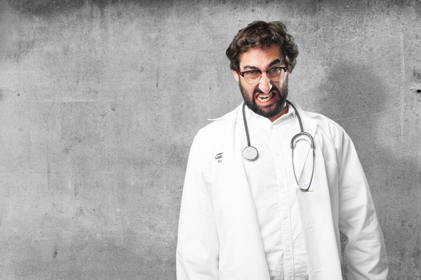 young funny angry doctor - Photo, image