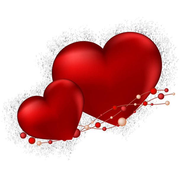 Happy Valentines Day lettering Greeting Card on red background - Vetor, Imagem