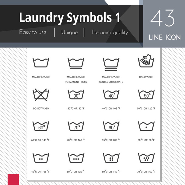 Simboli di lavanderia 2 elementi icone vettoriali impostate su sfondo bianco. Collezione di simboli di profilo di qualità premium. Concetto logo vettoriale, grafica web
. - Vettoriali, immagini
