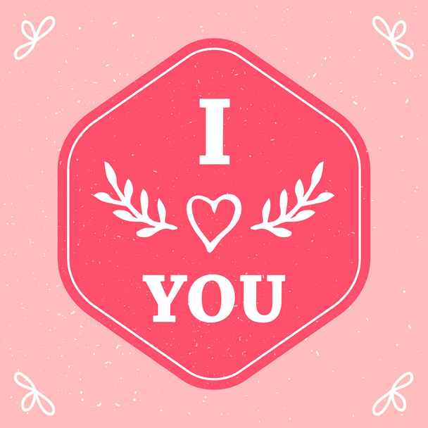 hand-lettered vintage st. valentines card  - Vector, Imagen