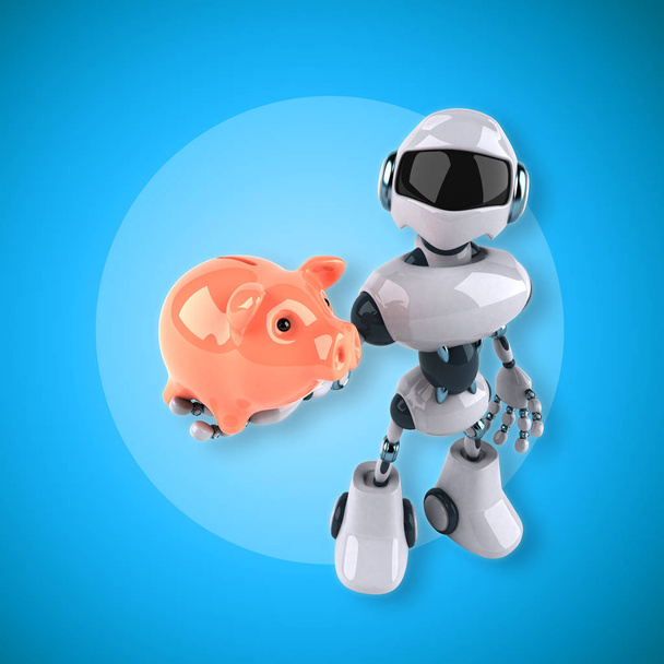  Robot holding piggy bank - Fotoğraf, Görsel