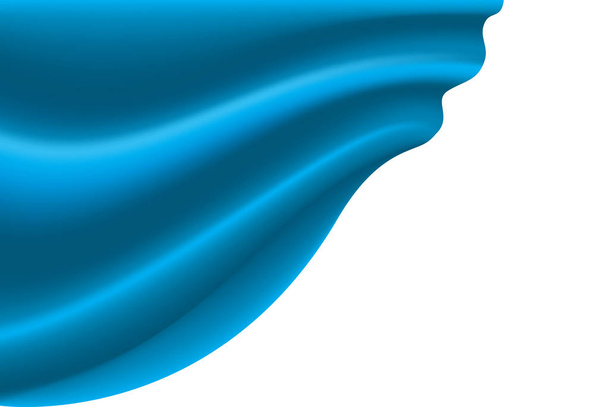 Blue fabric flying on white vector. - Vector, Image