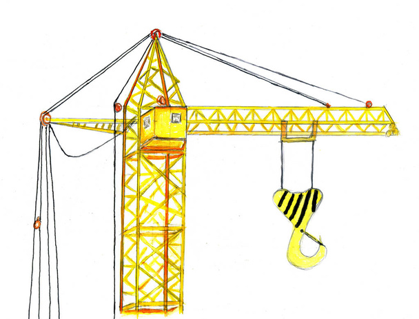 Construction Crane Sketch - Photo, Image