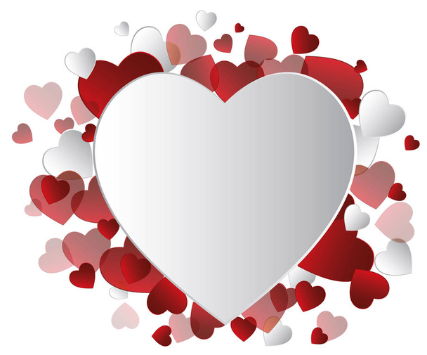 St. Valentine's Day, vector with a red hearts - Vector, imagen