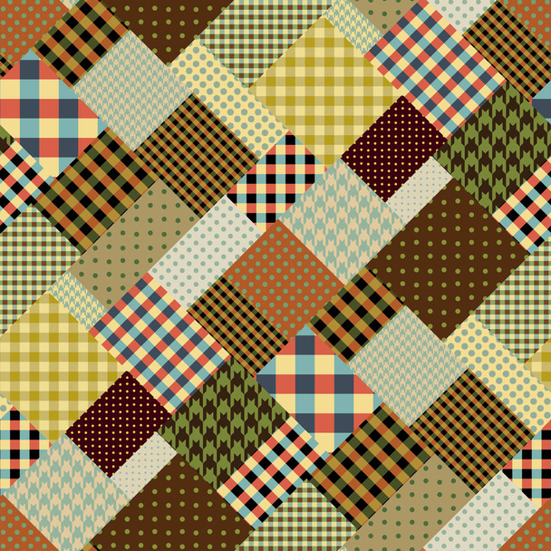 Brown retro patchwork - Vector, Image