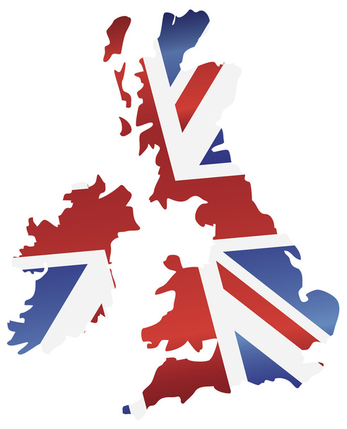 Uk England Flagge Karte Silhouette - Vektor, Bild