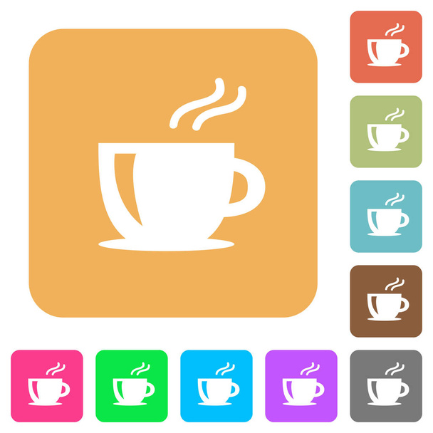 Cappuccino rounded square flat icons - Vector, Image