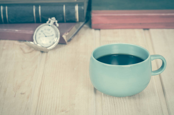 cup of coffee  on  wood table - Фото, изображение