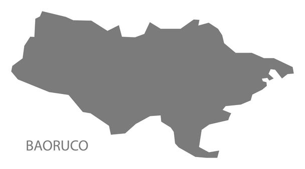 Baoruco Dominican Republic Map grey - Vektör, Görsel