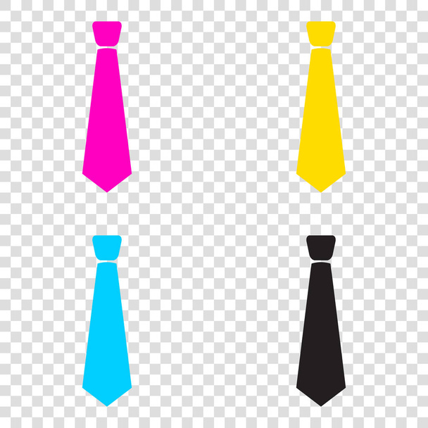 Ilustracja krawat znak. CMYK ikony na przezroczystym tle. CYA - Wektor, obraz
